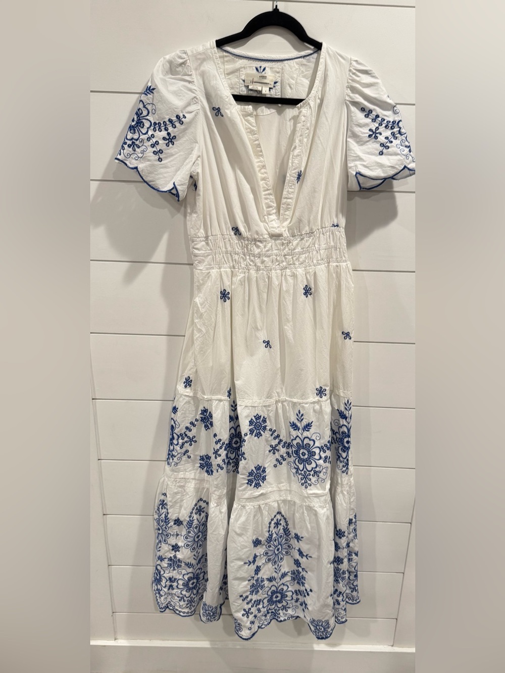 Anthropologie Somerset maxi dress White blue eyelet - Picture 4 of 9